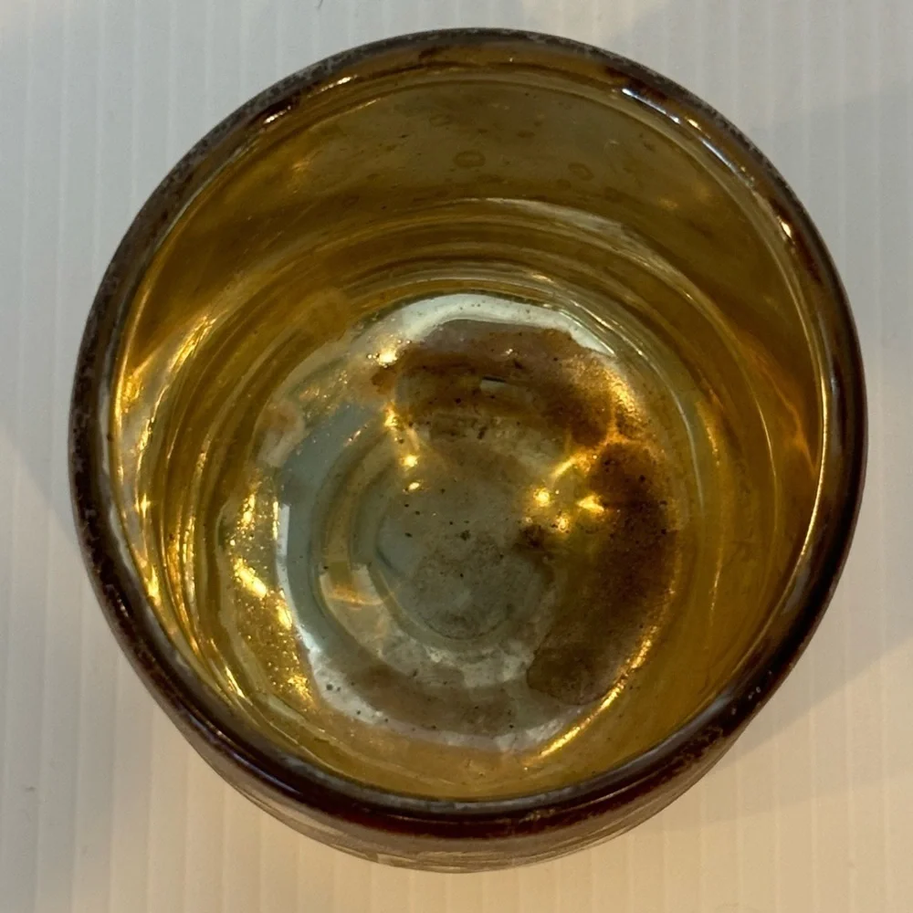 Anthropologie Autumn Splendor  Gold  Frosted Leaves Votive Candle Holder/planter